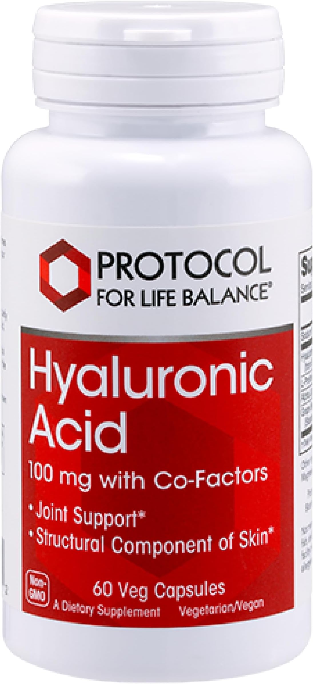 - PROTOCOL FOR LIFE BALANCE Hyaluronic Acid - 100mg Hyaluronic Acid - Skin & Joint Support - Eye Support Supplement - Non-GMO & Kosher - 60 Veg Caps