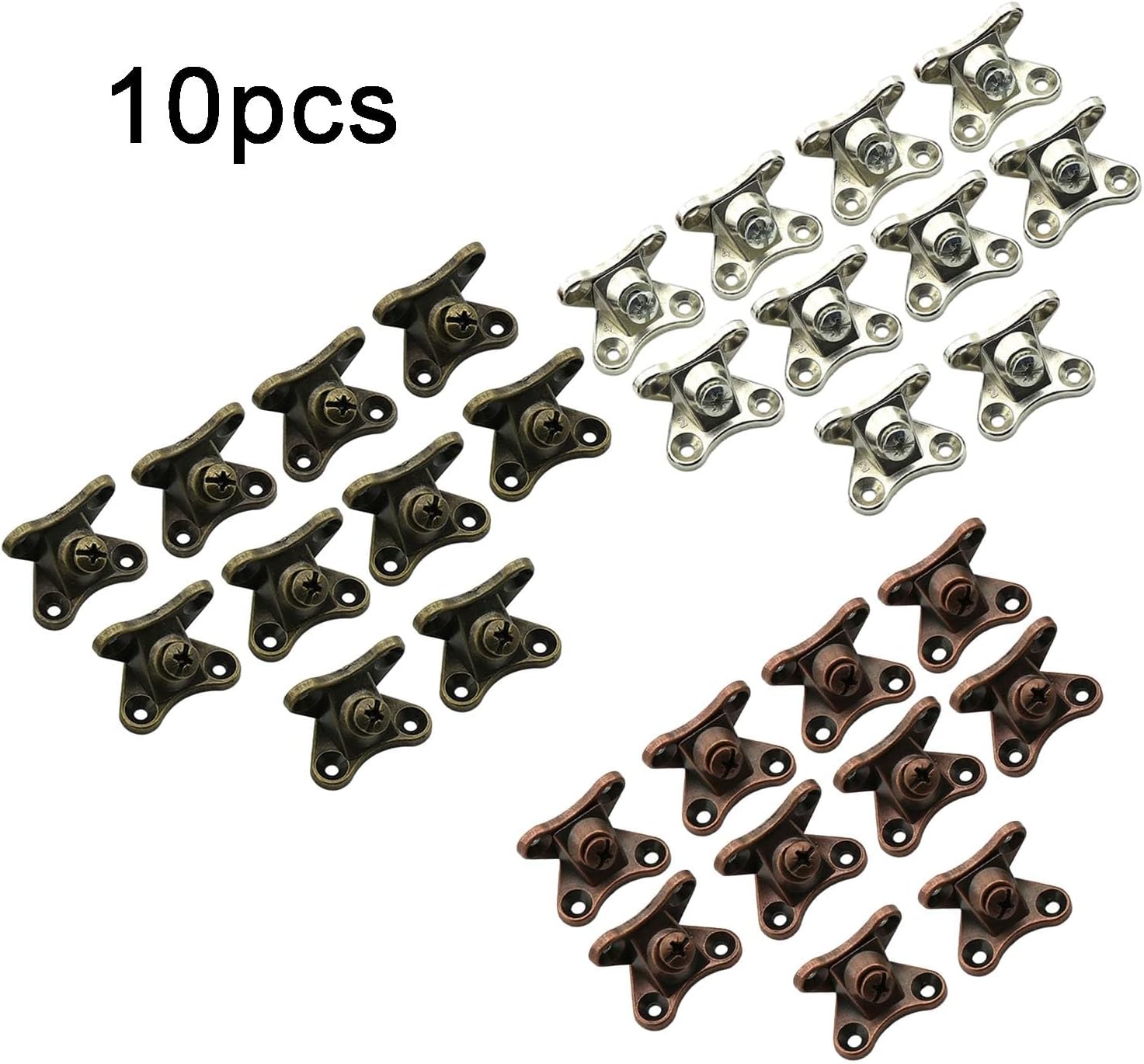 10 Pcs Detachable Butterfly Corner Braces, Zinc Alloy Removable Furniture Mending Plates with Screws for Cabinet Door Wardrobe Bed Table Chair Woodworking Repair