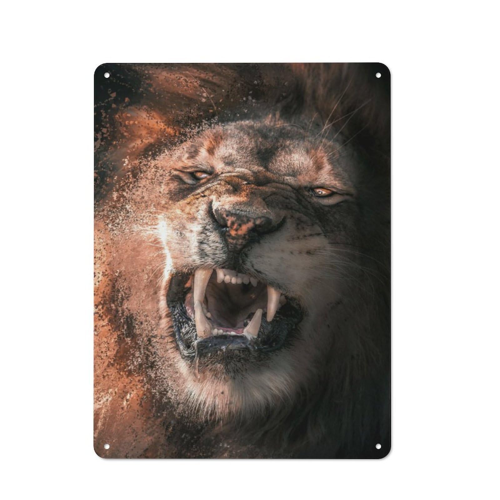 Junmoney Lion Dispersion Tin Wall Sign With Design 40X30cm, Classic Kitchen Wall Decor For Restaurant, Kitchen, Counter Or Breakfast Nook