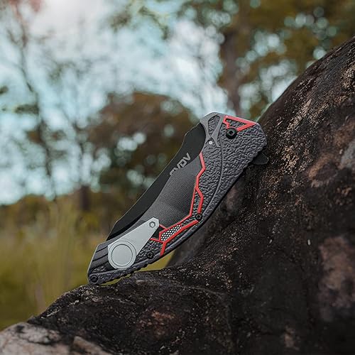 Miniatura 7 de GVDV Cuchillo de bolsillo con acero 7CR17, cuchillo de apertura asistida con clip de bolsillo, bloqueo de seguridad, cuchillo plegable para camping,