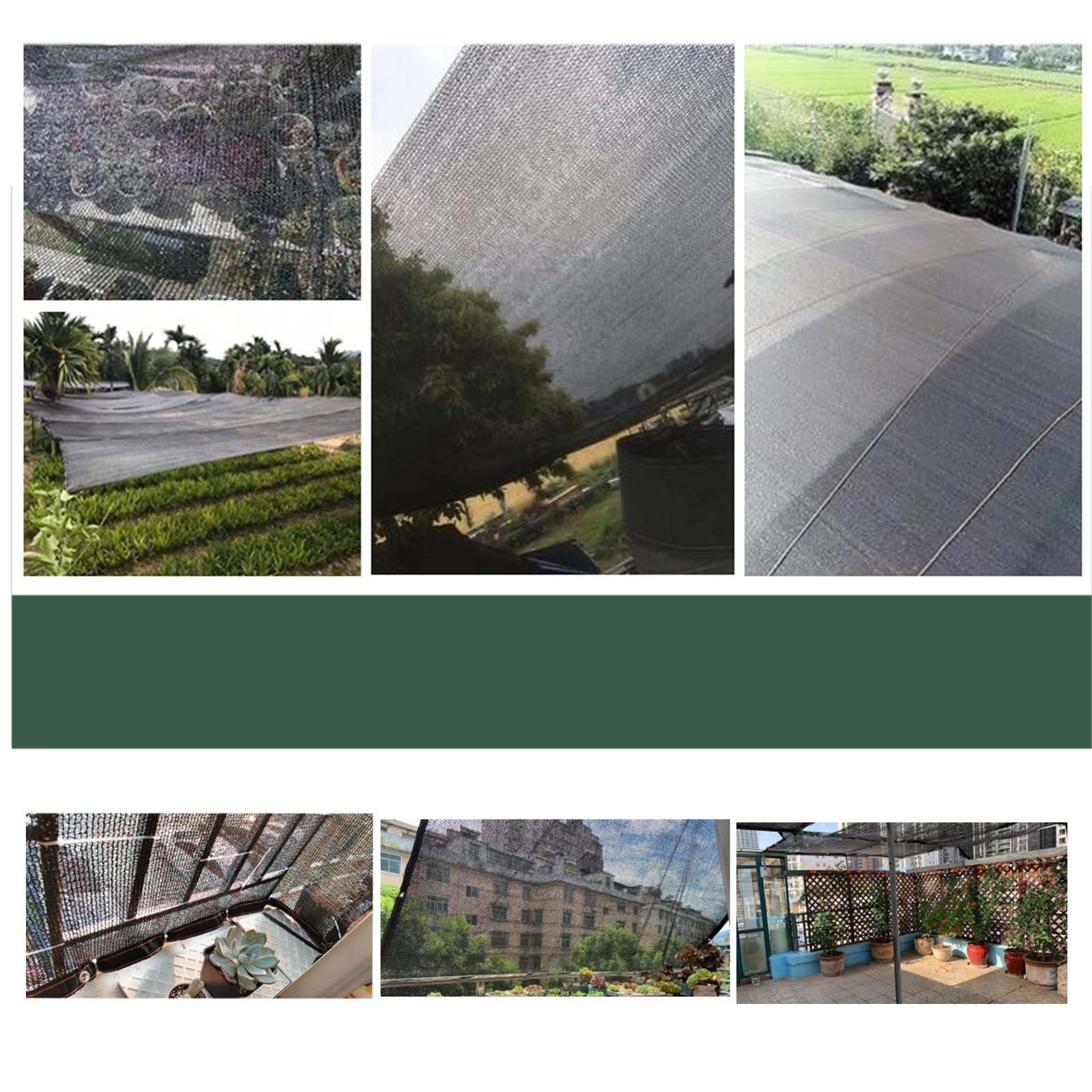 Gartenschattennetz, 50 % Sonnenschutz, 4-polig, für den Außenbereich, perfekt für Terrasse, Gewächshaus, Pflanzenschutz, 4 x 9 m, Schwarz
