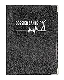 Porte Ordonnance Gris Scintillant Fabrication Française Etui Carte Vitale mutuelle Dossie...