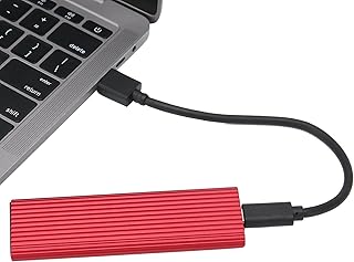Aluminum M.2 NGFF SATA SSD Enclosure Adapter, USB 3.1 Type C 6Gbps External Solid State Enclosure M.2 SSD Reader Support B&B+M Keys, UASP Trim for 2230/2242/2260/2280(red)