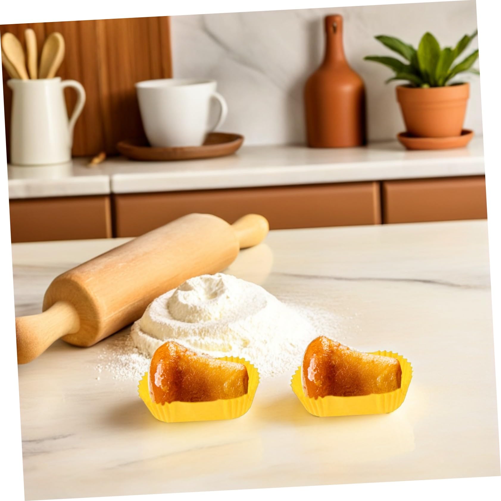 Moldes Rectangulares de Papel para Pasteles 2000 Piezas Amarillo