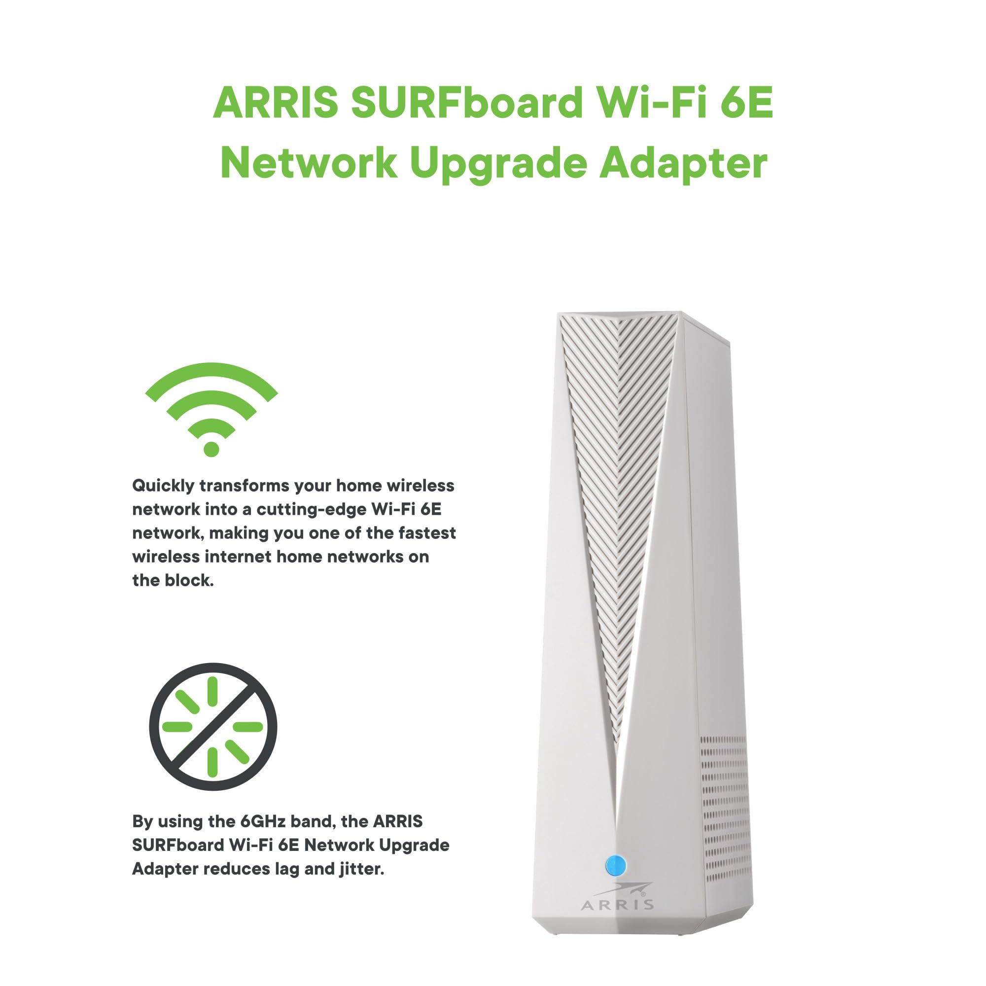 ARRIS Surfboard Wi-Fi 6E Access Point | W6U | Dedicated 6 GHz Band for Compatible Devices | 2.5 Gbps Port | Works with Any Wi-Fi Device | Upgrade Your Network to Wi-Fi 6E