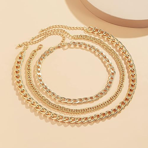 Miniatura 5 de Collares gruesos de oro para mujer, collares de oro en capas, punk de los años 8090, collar de hip hop, collar de cadena de eslabones cubanos,