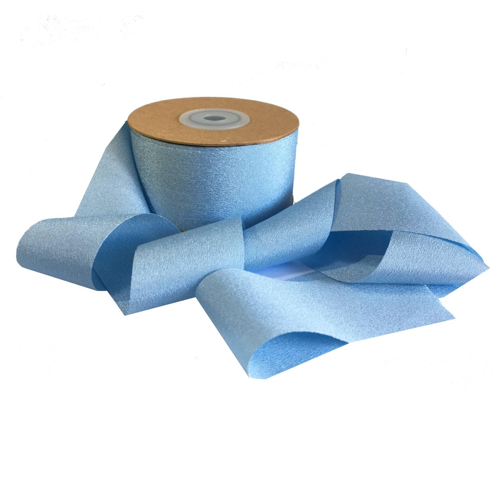 Christmas Gift Ribbon Blue Ribbon 1-1/2 Inch 26 Yards Champagne Blue Ribbon Christmas Ribbon for Gift Wrapping Christmas Gift Flower Bouquet Wedding Party Birthday Decorations Christmas Tree