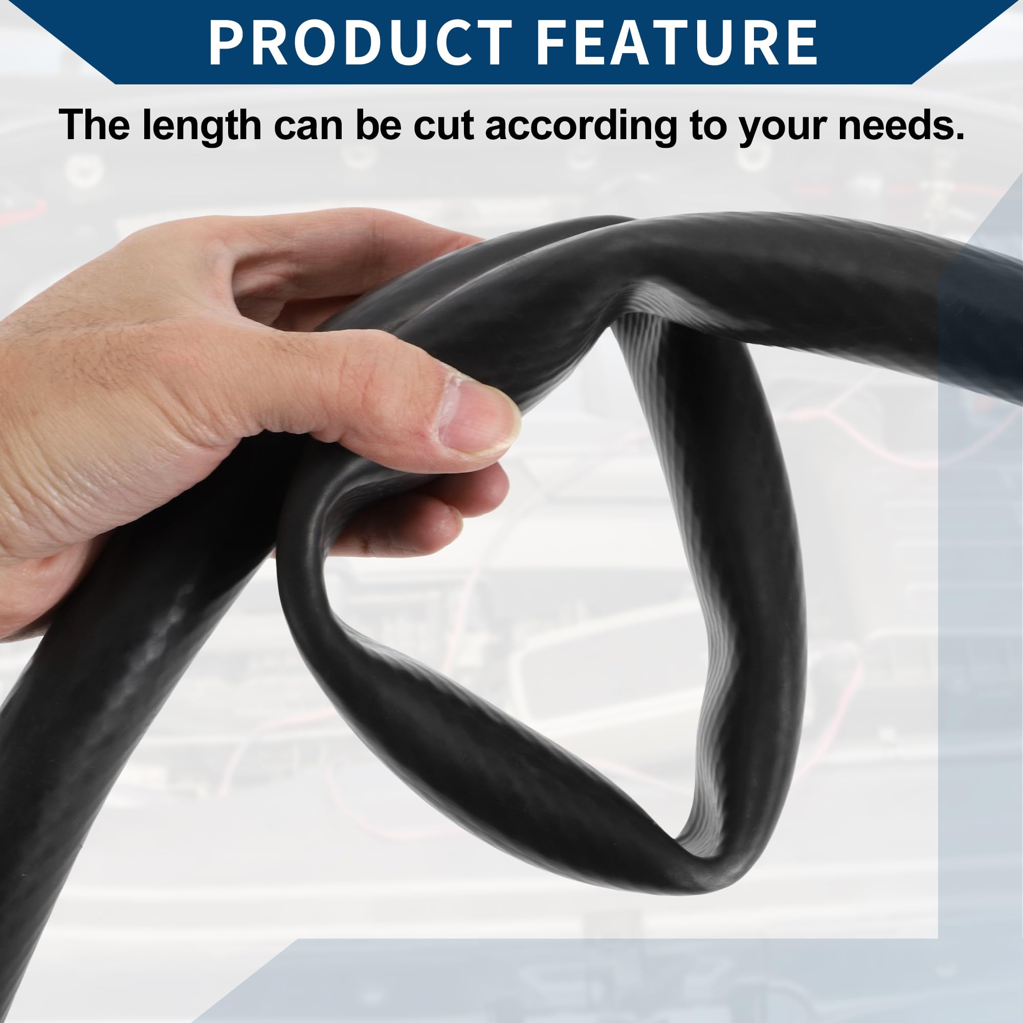 Tubo in Silicone per Aspirazione Automobilistica Linea di Aspirazione ad Alta Temperatura 4.9Ft 1" 25mm ID 3mm Spessore 1 Pezzo Nero 130PSI Pressione Massima