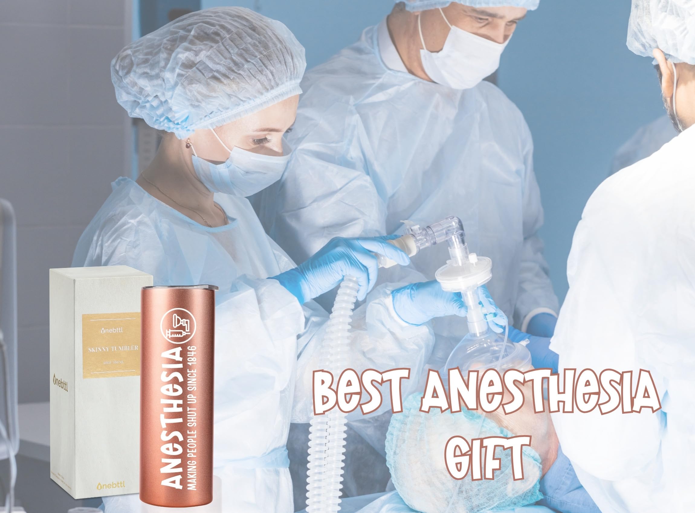 Onebttl Anesthesia CRNA Gifts for Women, Ideal Gifts for Anesthesiologists on Christmas, Birthday, 20oz Stainless Steel Tumbler with Lid Straw - Anesthesia Making People