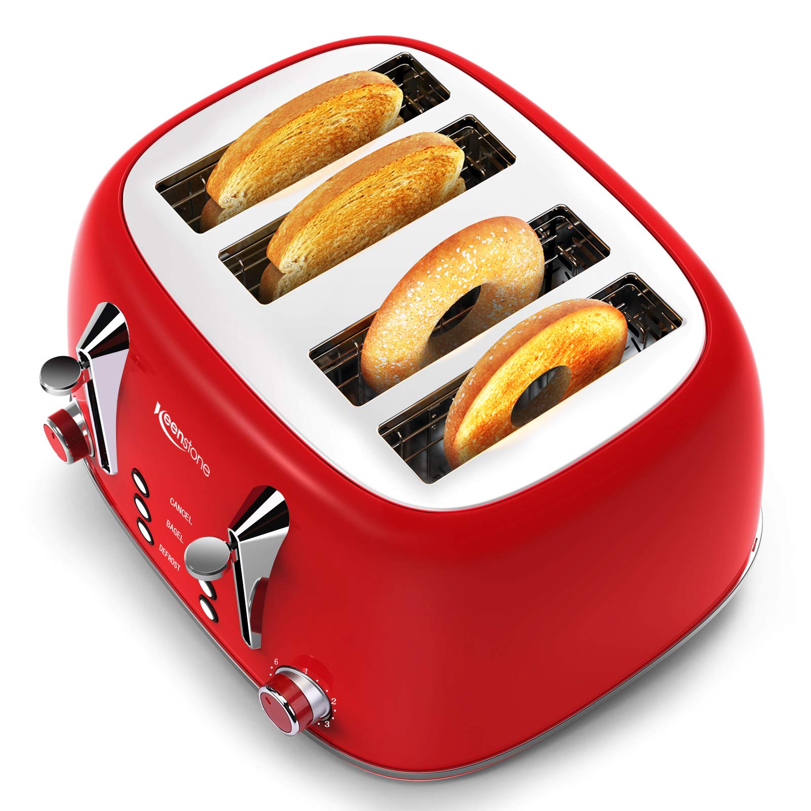 Toaster Slice Stainless Steel Toaster With Bagel Cancel Defrost