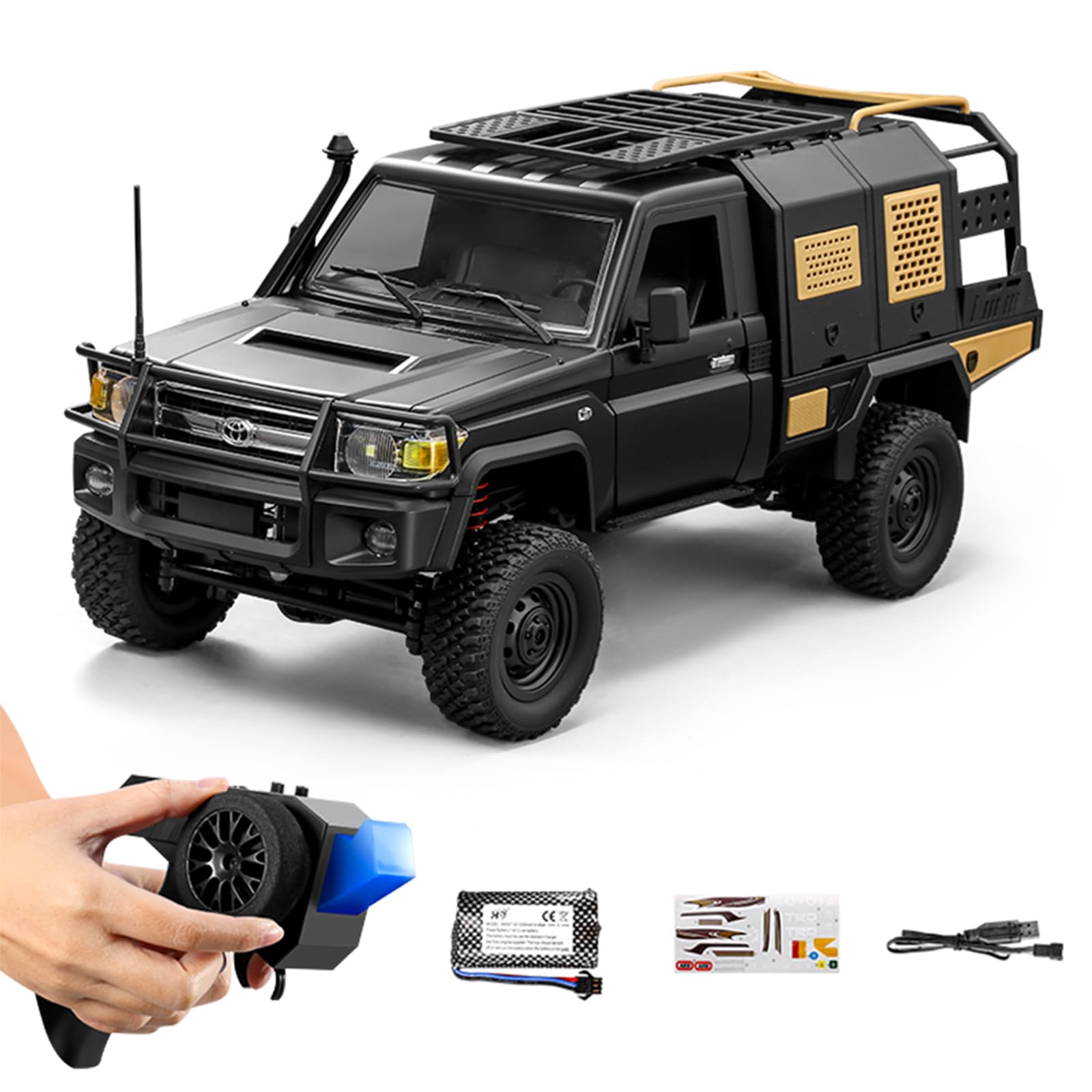 ARRIS 1/12 Escala RC Crawler, MN-82S LC79 RTR RC Truck 4x4 Off Road Vehículos 2.4GHz RC Modelo para Adultos Hobby Juguetes (Negro)