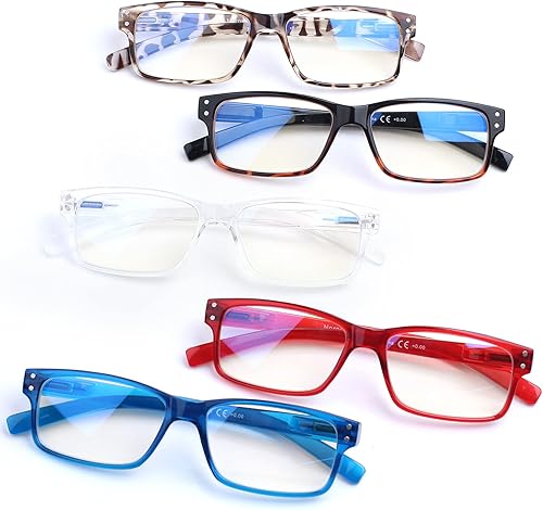 NORPERWIS Gafas de lectura con bisagra de resorte para mujeres y hombres, anteojos cuadrados con bloqueo de luz azul