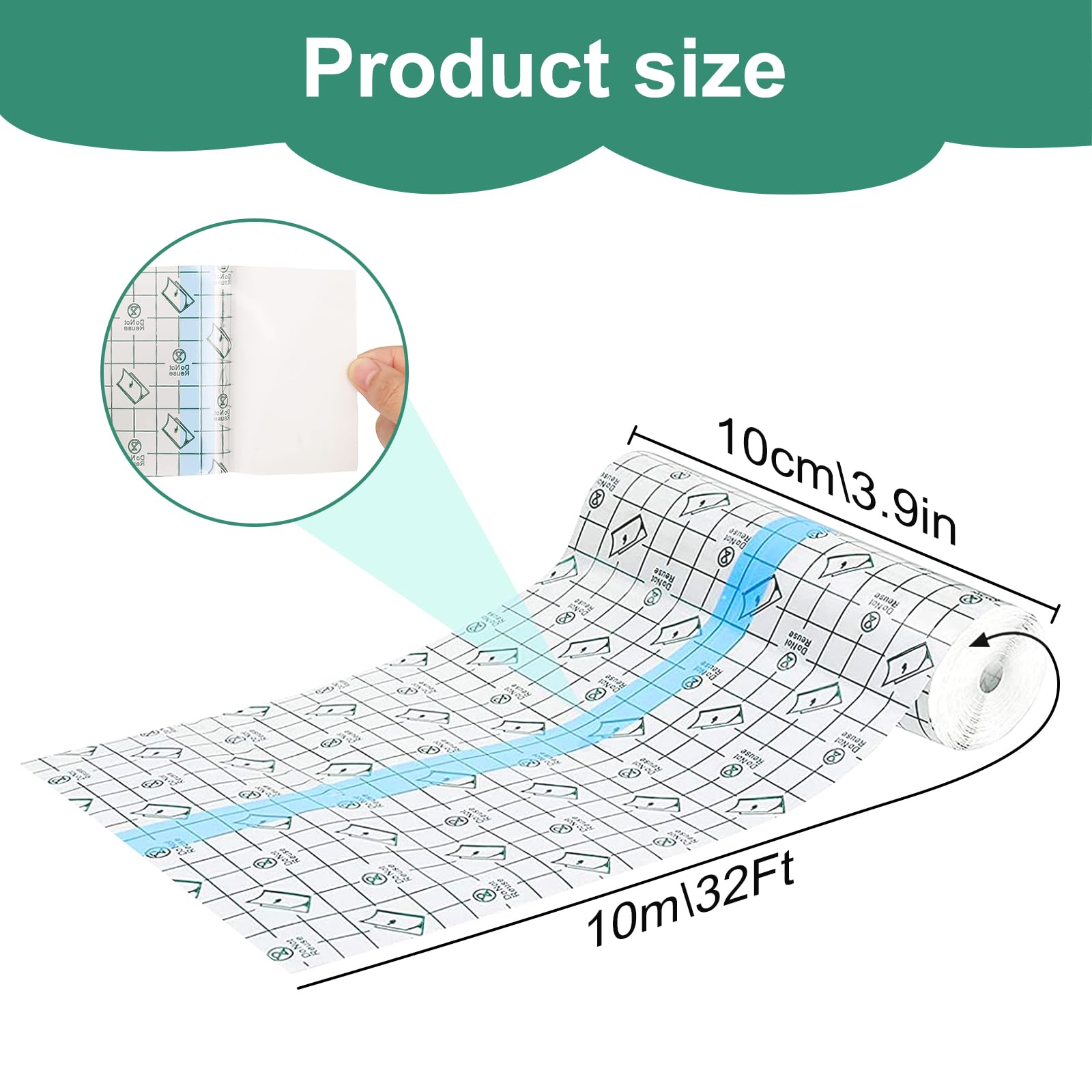 Cerotto Trasparente Impermeabile 15cm X 10m: Benda Elasticizzata Antiallergica Per Ferite, Tatuaggi, Sport