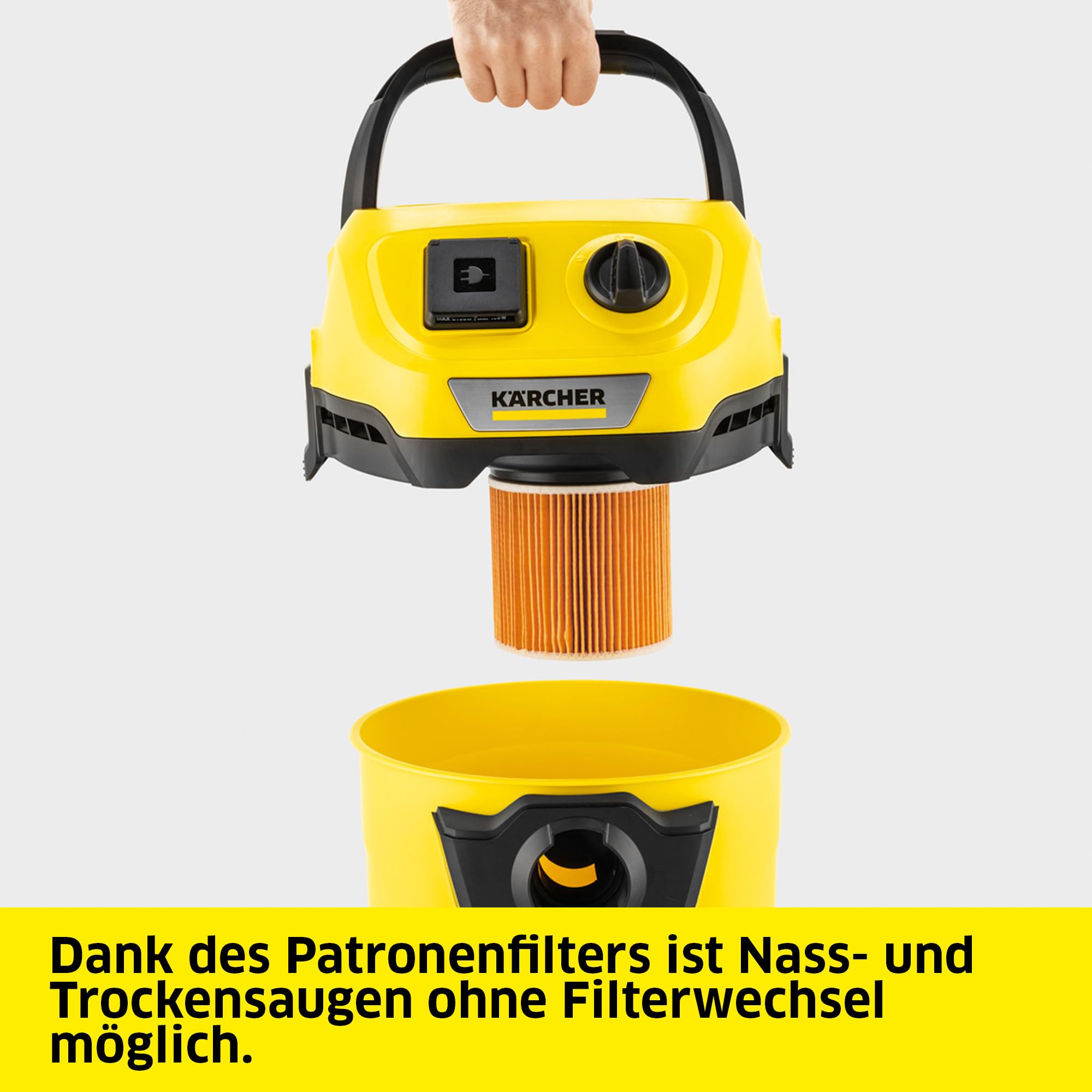 KÄRCHER Nass-/Trockensauger WD 3 P V-19/4/20, 1000 W, 19 l, 2 m, integrierte Steckdose
