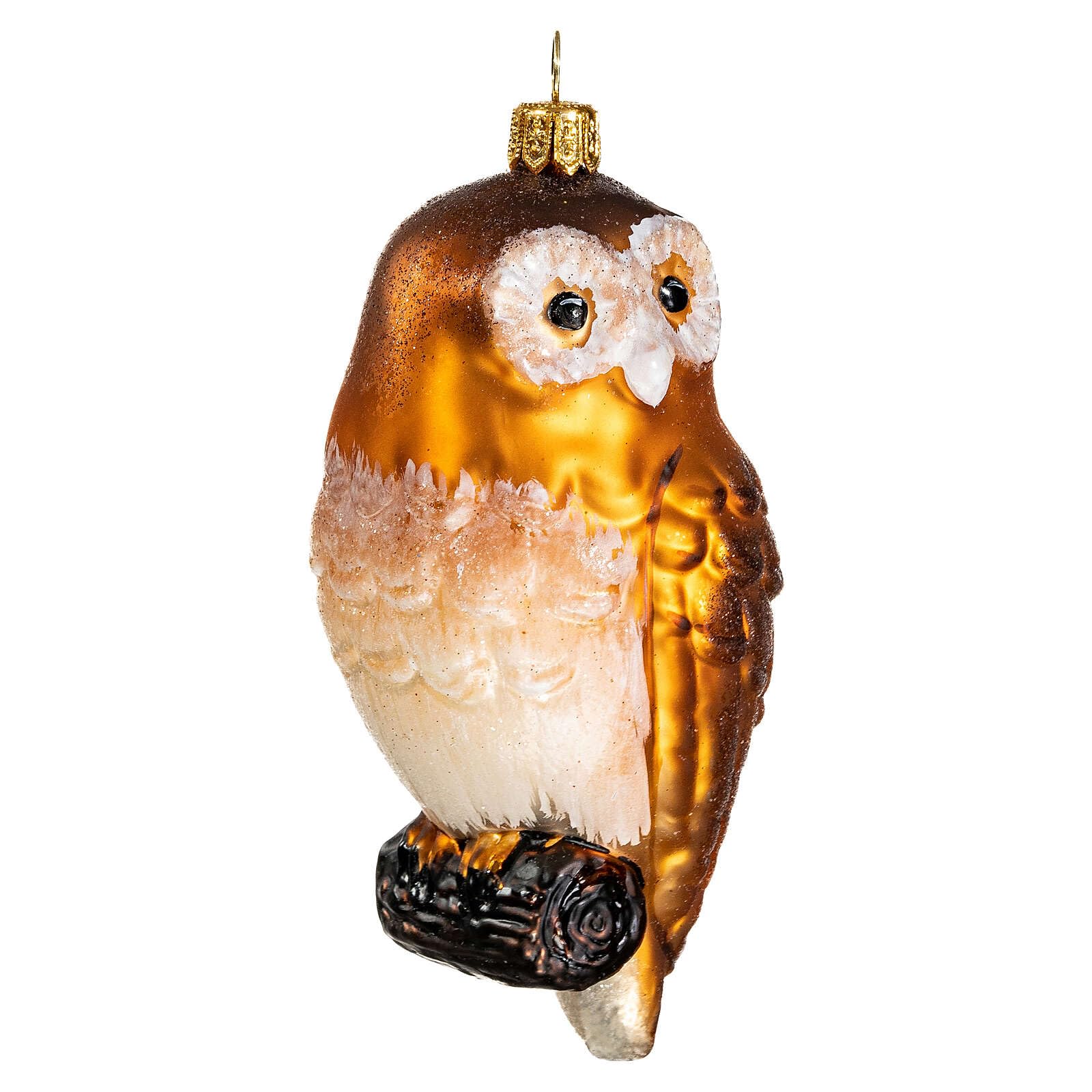 Holyart Adornos de Vidrio soplado para Árbol de Navidad: Lechuza Adorno Vidrio soplado Árbol de Navidad