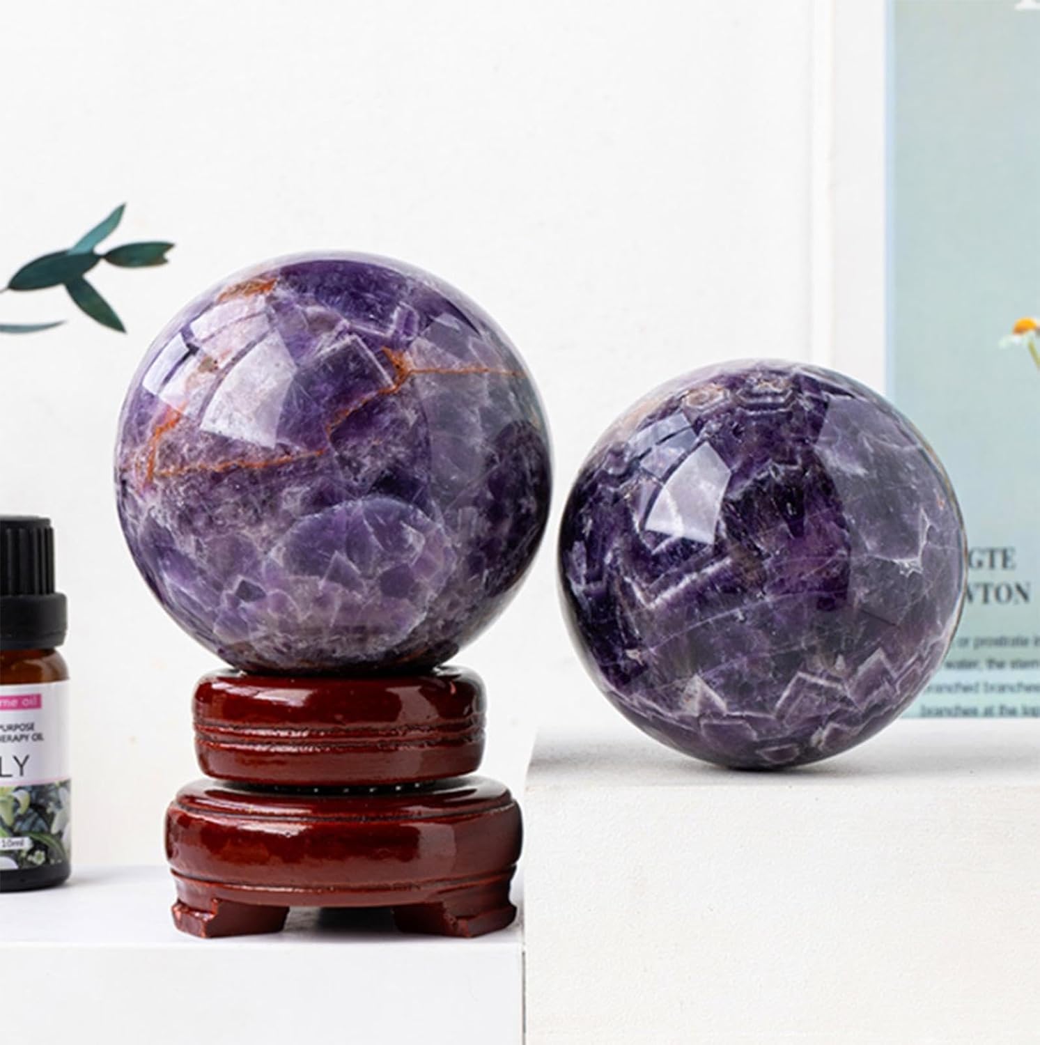 Amethyst Crystal Ball | Crystal Sphere| Crystal Decor Sphere| Sculpture Figurine Gemstone Ball| Crystal Divination Sphere,7-7.5cm