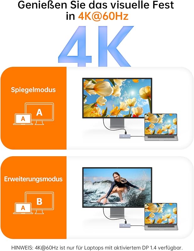 NOVOO USB-C Hub 8 az 1-ben 4K HDMI 100W PD Ethernet Docking Station MacBook