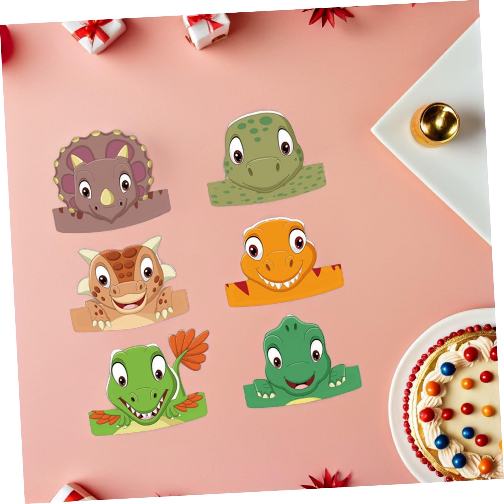 KESYOO 6 Cappelli di Compleanno per Cappelli di Carta di Dinosauro 3D Decorazione per Feste Bambini Accessori Leggeri e facili da usare per Fotografia Divertente