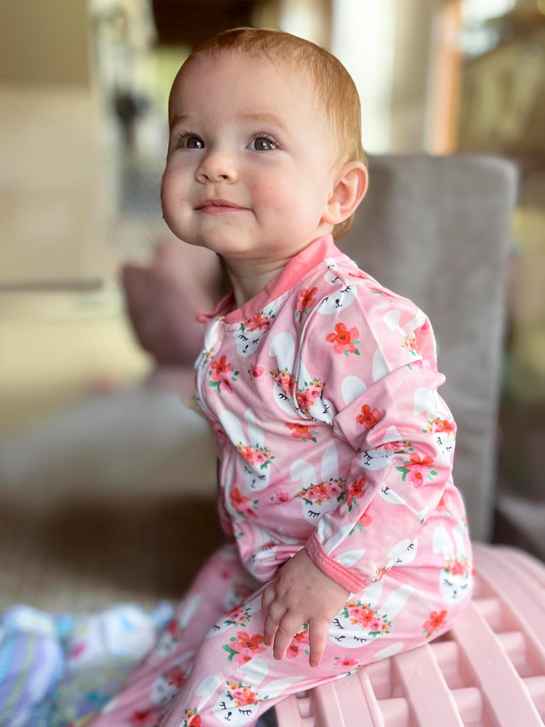 uideazone Baby Girls Footed Pajamas Zip-Front One-Piece Sleeper Non-Slip Footie Cute Pattern Jumpsuit PJs 0-12 Month - Image 5