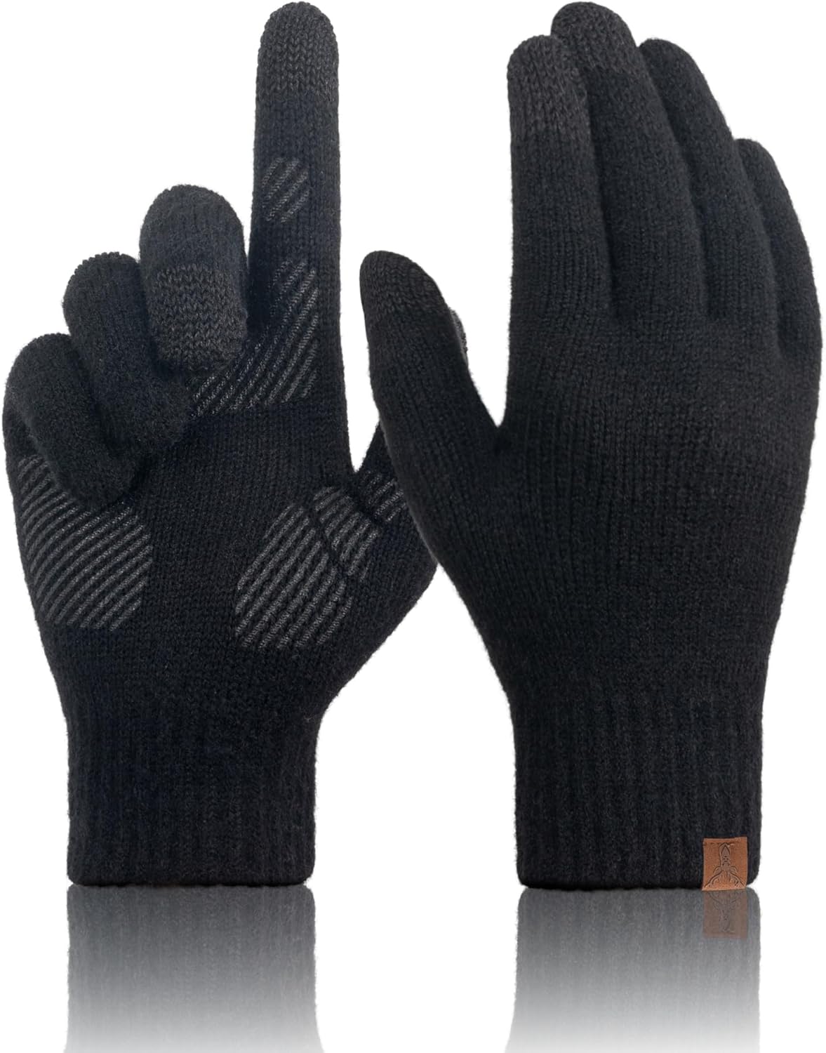 Product image of TRENDOUX Merino Wool Winter Gloves: Touch Screen Knitted Gloves Warm Thin Non-slip Glove for Men Women Driving Running Gift