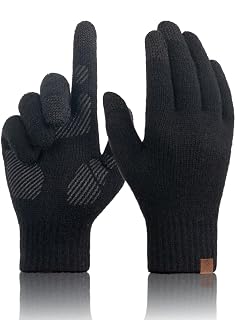 TRENDOUX Merino Wool Winter Gloves: Touch Screen Knitted Gloves Warm Thin Non-slip Glove for Men Women Driving Running Gift - Amazon product rated Grade A