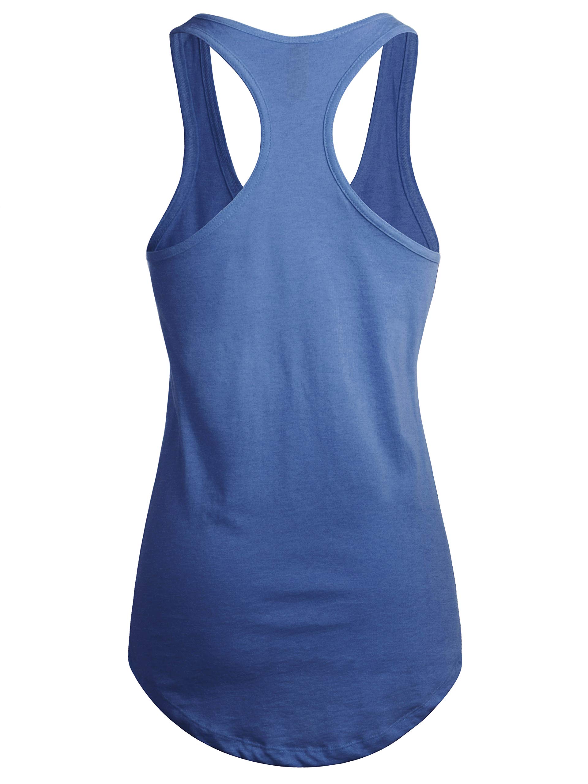 Ma Croix Essentials Womens Racerback Tank Top Active Yoga Gym Workout Jersey (Small/3hc01_Royal Heather)