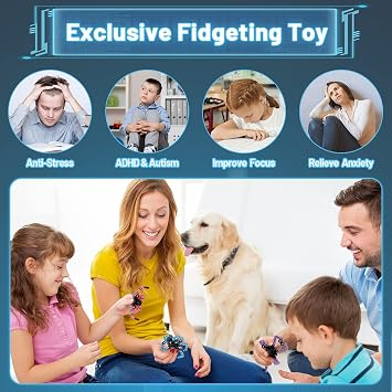 Transformable Chain Robot Fidget Spinner Toy, 8 Pack Sensory Finger Spin Top for Kids, Funny DIY Deformation Mechanical Spinner Twister Gyro, Creative Fingertip Gift for Party