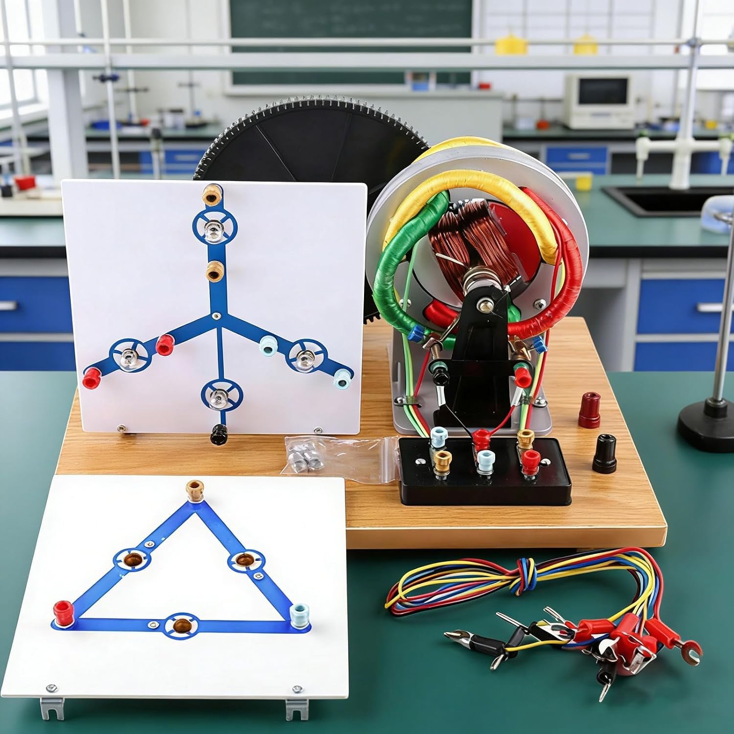 Modelo Físico De Generador Trifásico De Ca/CC Accionado Manualmente: Observe Su Estructura De Funcionamiento. Material Didáctico De Física para Proyectos De Bricolaje.