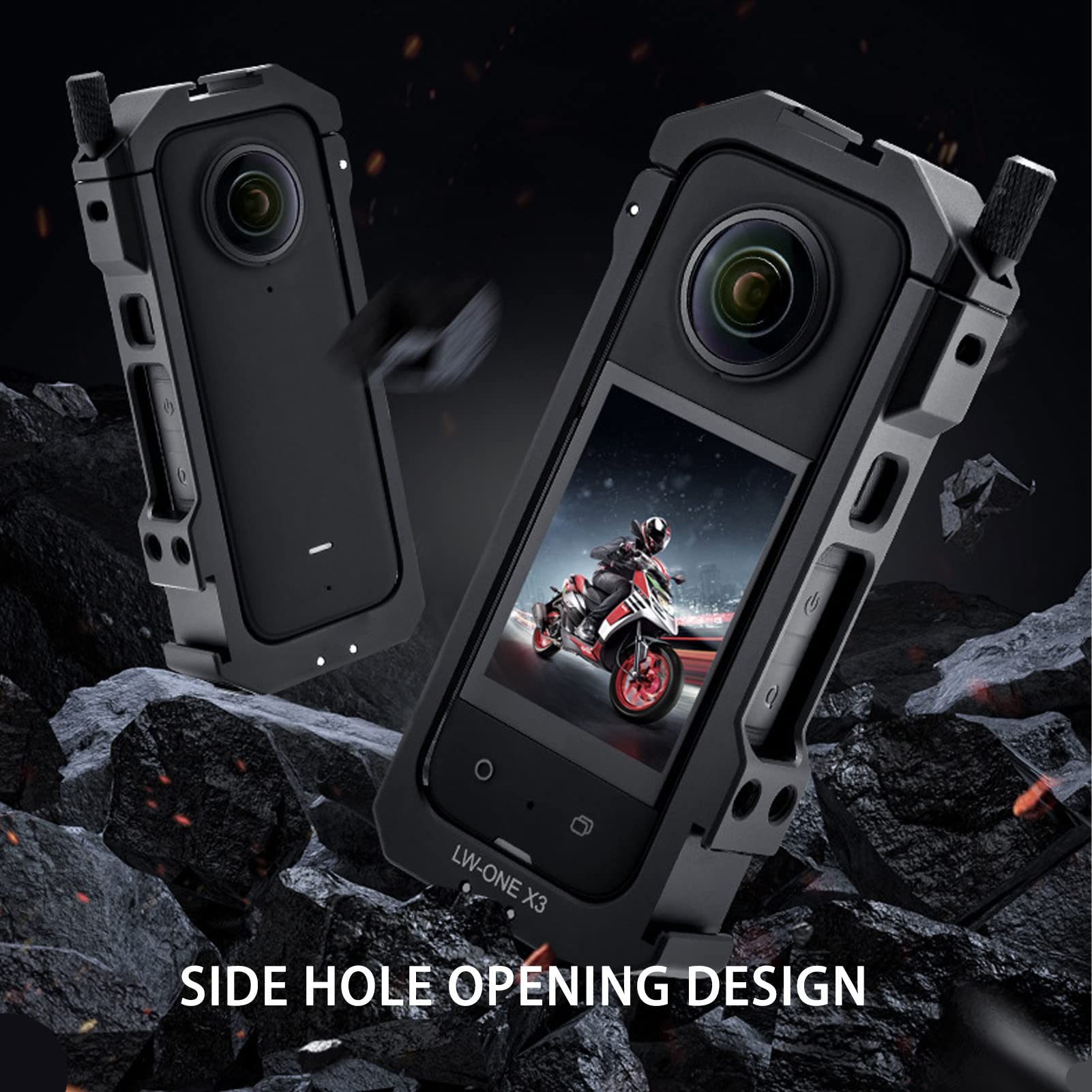 Marco Protector de Aluminio para Insta360 One X3, Estuche Protector para Insta 360 One X3, Jaula de Carcasa Duradera de Aluminio Portátil, Marco de Carcasa para Insta360 One X3