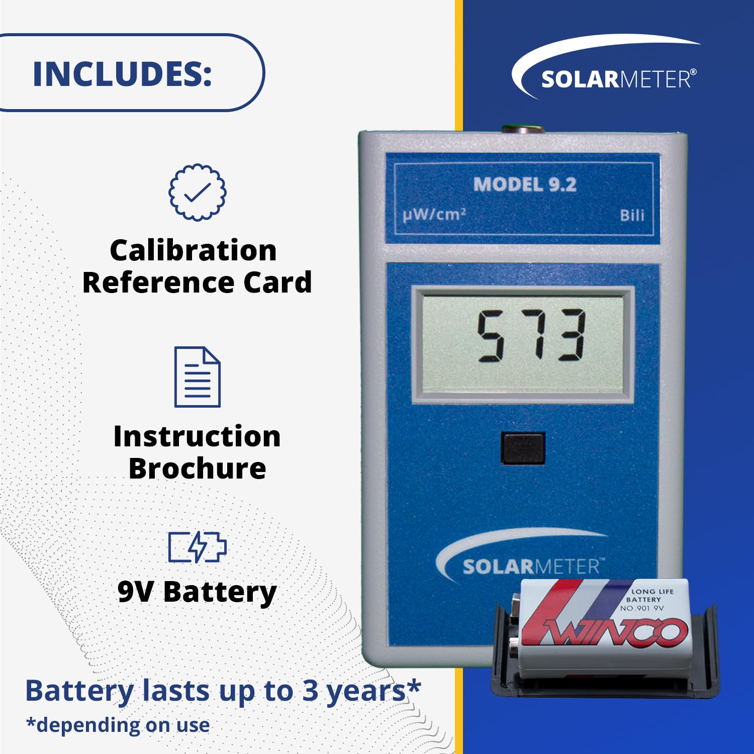 Model 9.2 Bilirubin Light Radiometer Monitor Blue Light & LED Light Effective Baby Jaundice Light Meter Good for Aquarium Lamp Aging & More Measures 422-499 nm from 0-1999 Wcm2 product thumbnail 5