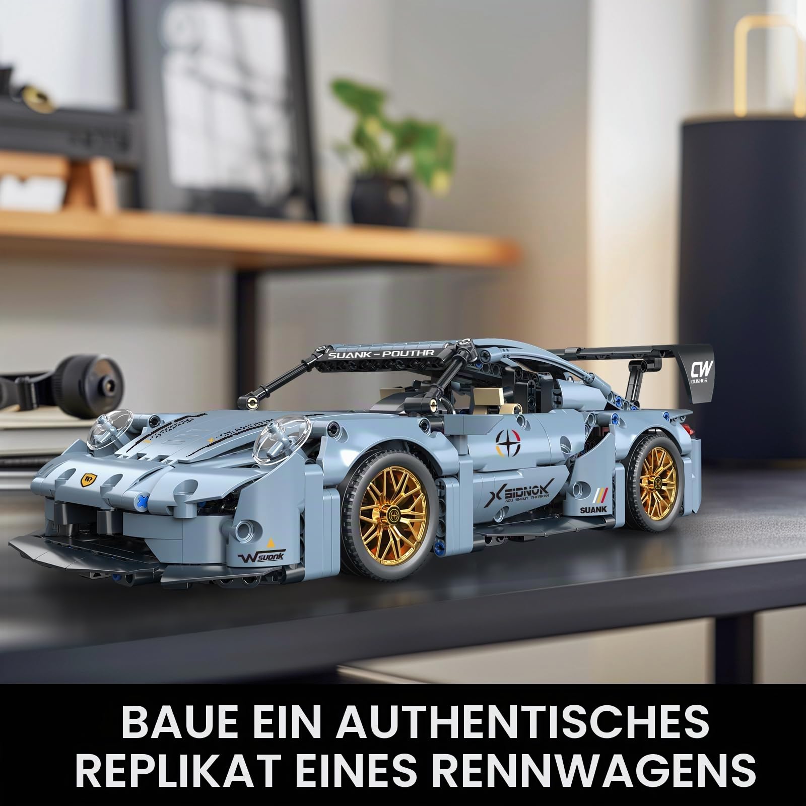 Technik Sportwagen Modellbausatz, 1:14 MOC Klemmbausteine Set(973 Teile)