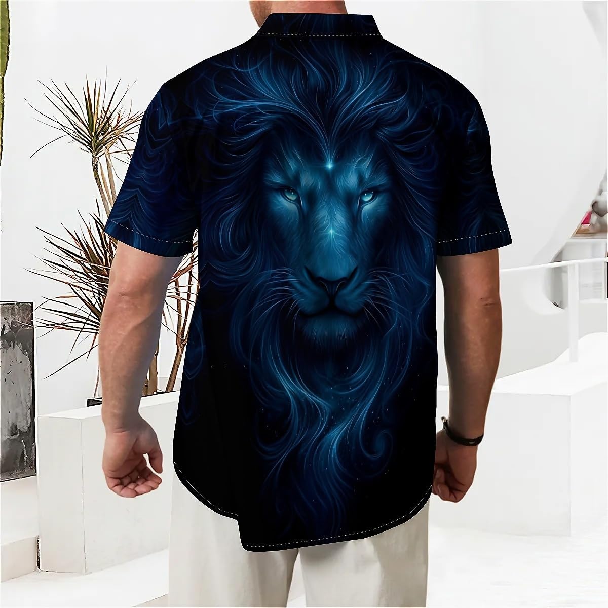 Mens' Hawaiian Shirts Short-Sleeved Button Down Shirt Standard-Fit Casual Loose Fit Shirts - Image 8