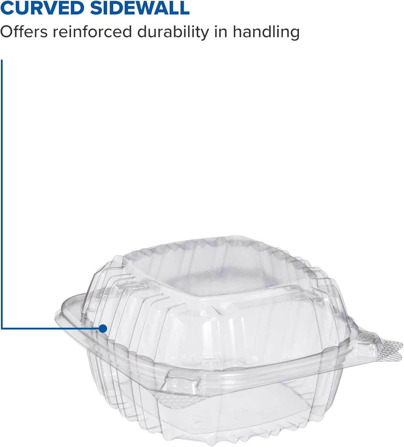 DART C53PST1 OPS 5 in Clear Hinged Container, 5.3 X 5.4 in (Case of 500) - Image 5