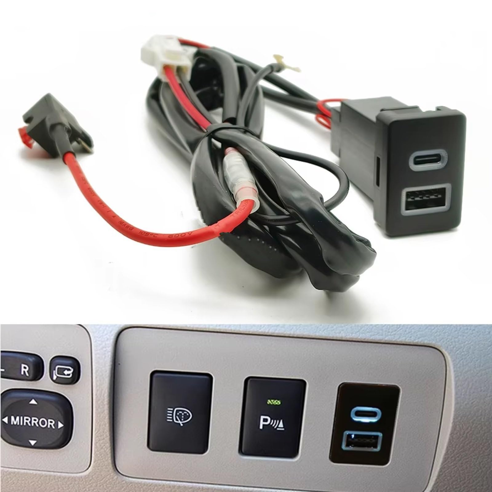 Adattatore Presa USB Presa USB Console AUX Compatibile Con Mitsubishi Per Outlander Per Auto Caricabatterie PD Ricarica Rapida QC3.0 Presa Adattatore Di Ricarica Del Telefono