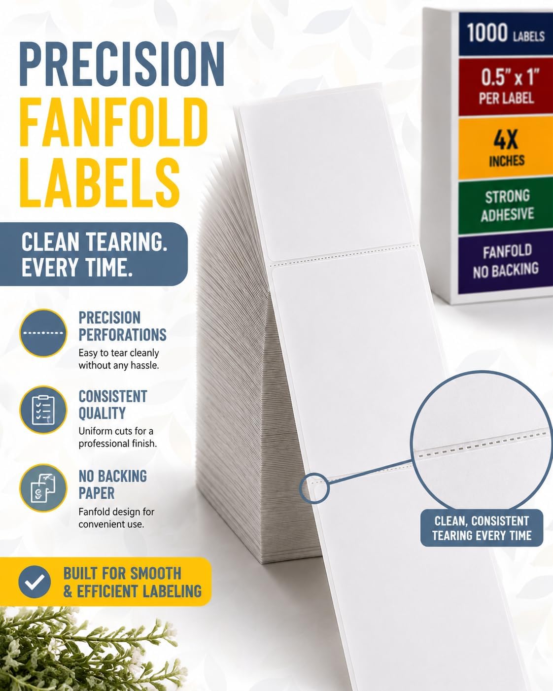 4x6 Thermal Labels 1000 Pack Fanfold - Direct Thermal Shipping Labels for Sticker Sellers & Small Business | BPA-Free, No Back Branding, Weight Per Label on Pack image 2