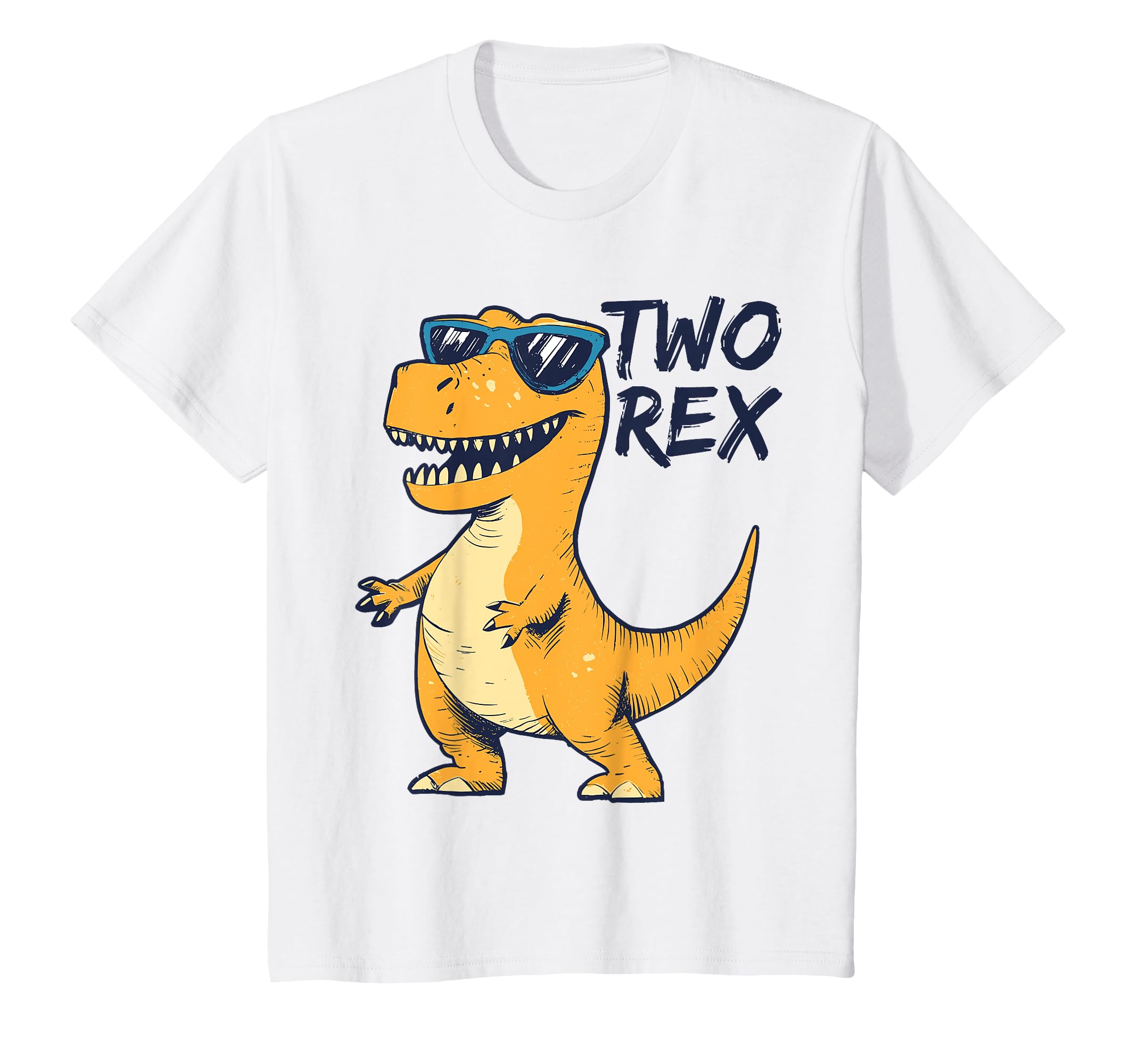 Kids Two Rex 2nd Birthday Gifts Second Dinosaur Boy 2 Years Old T-Shirt