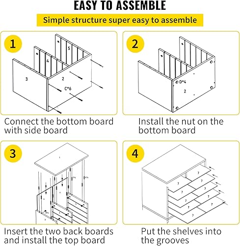 Miniatura 6 de VEVOR Organizador de literatura de madera con 27 compartimentos, estantes ajustables, centro de correo de tablero de fibra de densidad media, negro