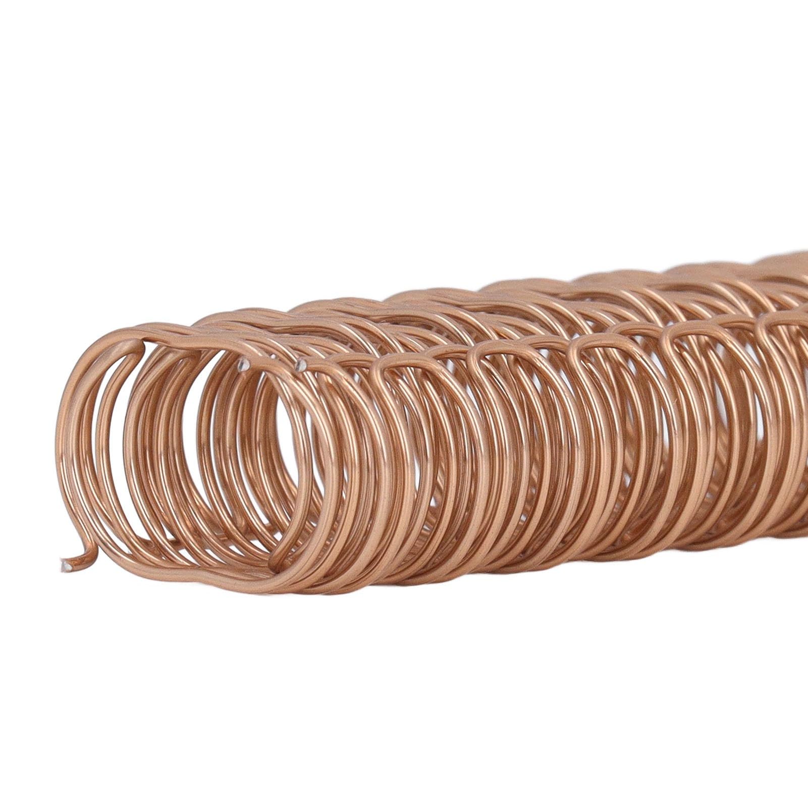 100 Stück Doppelring-Drahtbinderücken, Kapazität 100 Blatt, 3:1 Teilung, 34 Schlaufen, 12,7 mm Durchmesser, Set für A4-Papier (Roségold)