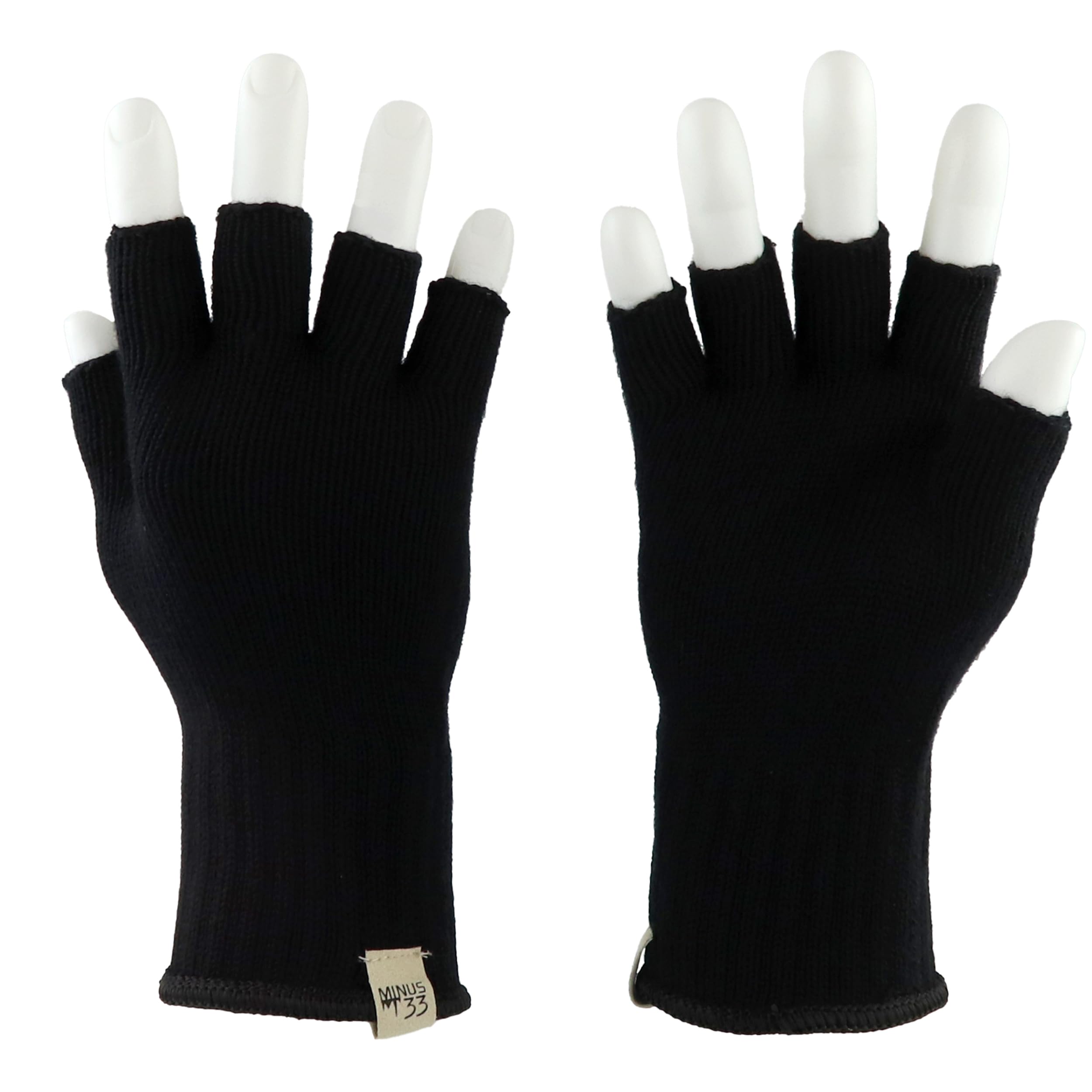 Merino Wool Fingerless Gloves - Hunting and Fishing Liner - Half Finger Warm Knitted Gloves