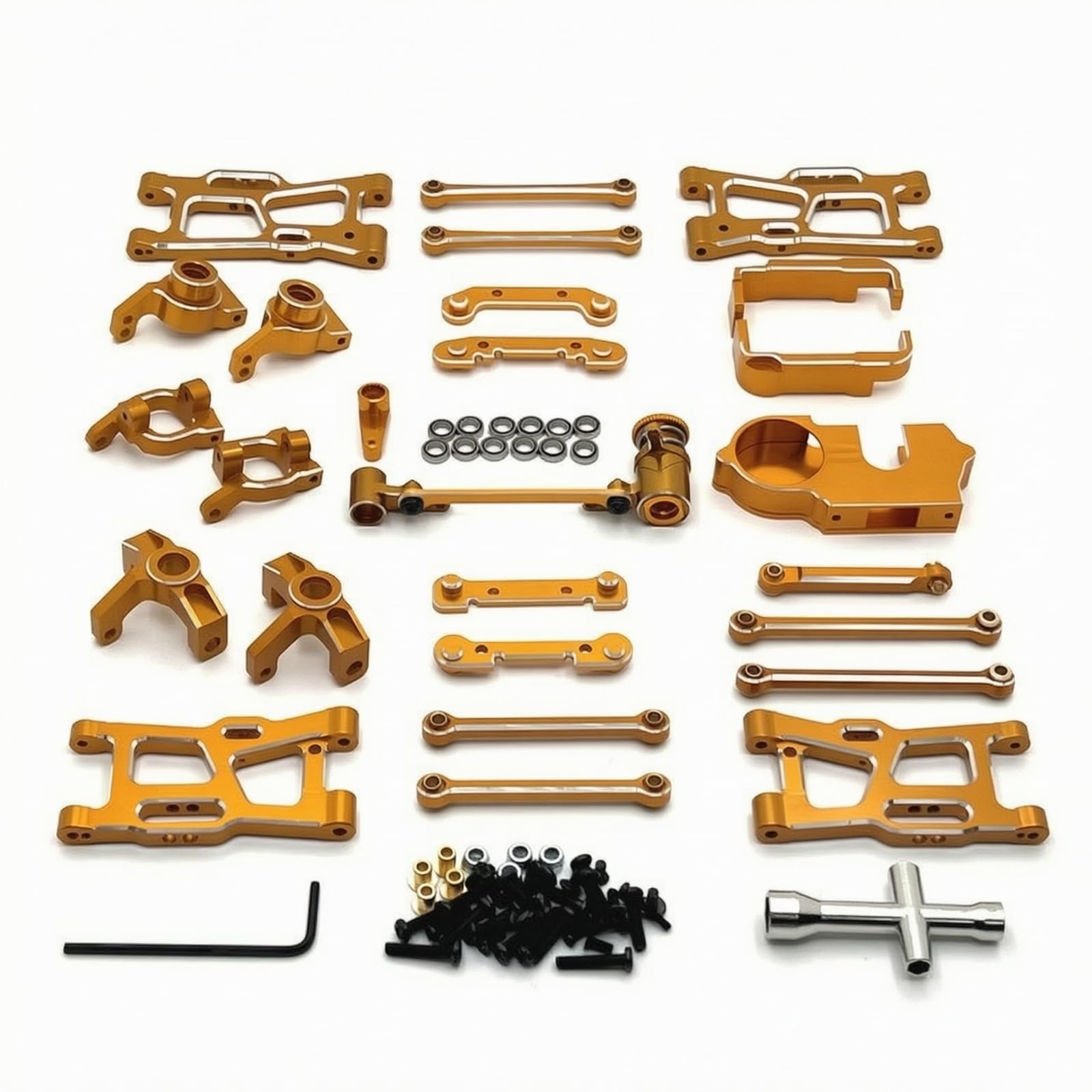 Vehicle Kit Sospensioni E Sterzo Tiranti Snodi Staffe Copertura Ingranaggi in Alluminio 6061 Lavorato per Preciso Adatto a Allenamento, Oro