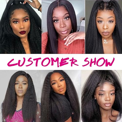 Miniatura 6 de Extensiones de cabello humano Remy rizado lacio, color natural, 100% sin procesar, 16 pulgadas, virgen, brasileño, doble trama, para mujeres negras