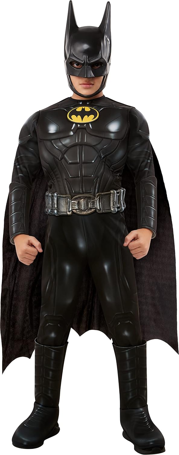 DC The Flash Movie: Batman Molded Vinyl Utility Belt for Kids by Rubies, Boy's One Size