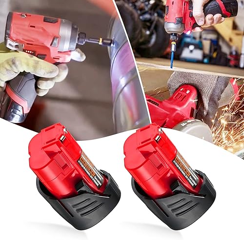 Miniatura 8 de LORDONE Paquete de 2 baterías de repuesto M12 de 3.0Ah para batería Milwaukee de 12V para XC 48-11-2411 48-11-2420 48-11-2401