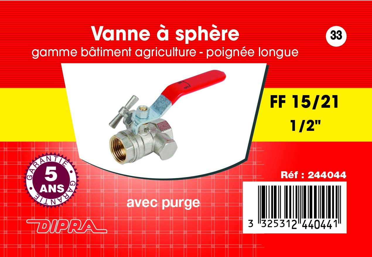 DIPRA 244044 - Válvula de esfera, bronce