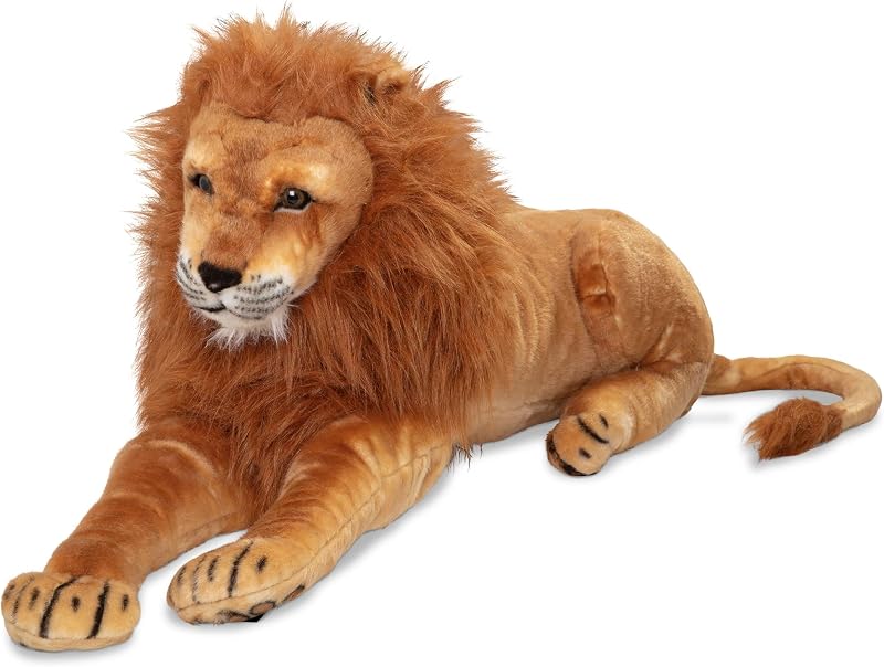 Giant Lion Stuffed Animal Plush Toy (Over 6 Feet Long) - Lifelike Plushie Lion for Pretend Play and Room Decor, Toddler Toys for Ages 3+