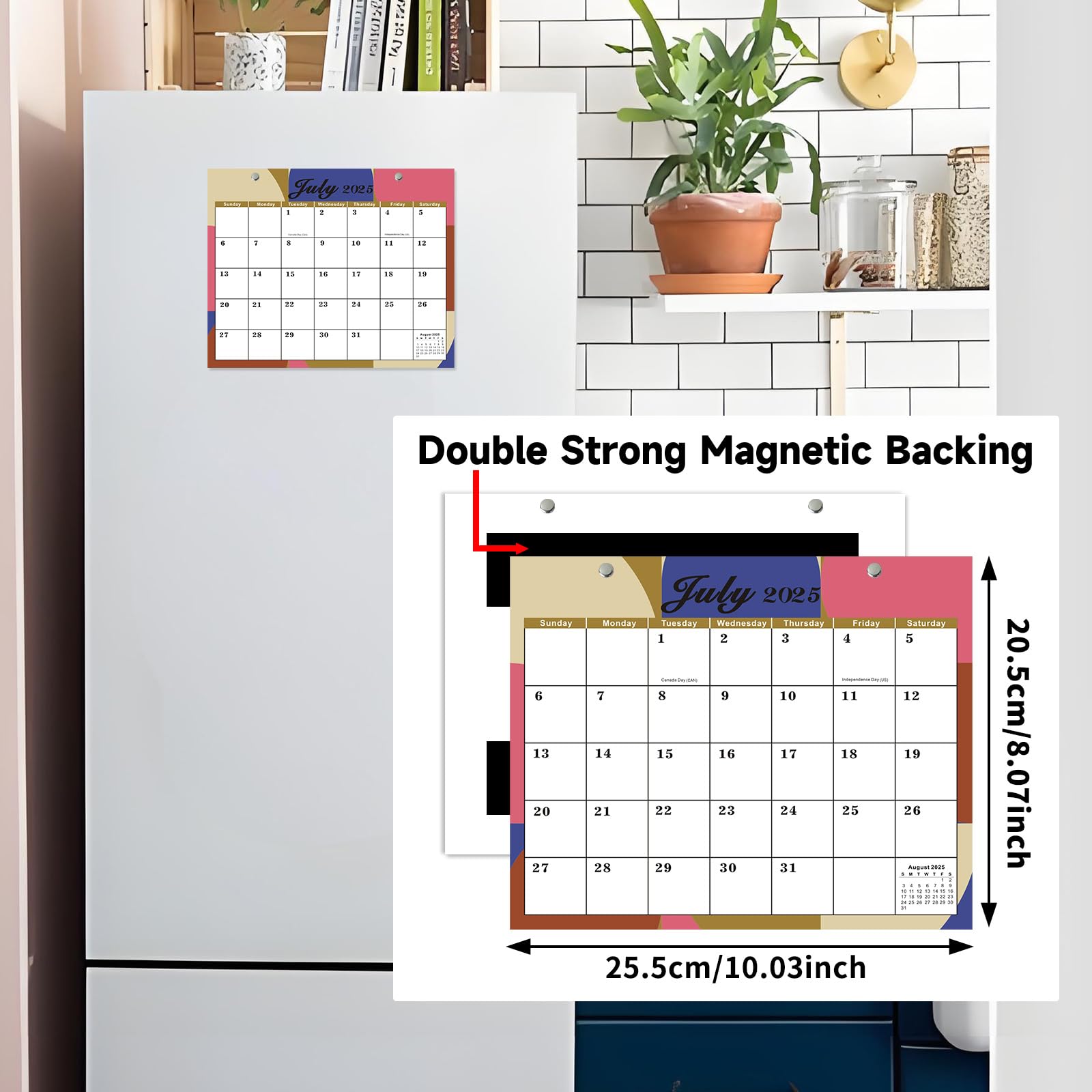 Qupuce Magnetische Kalender Voor Koelkast 2025 2026 A4, 18 Maanden Familiekalender Van Januari 2025 Tot Juni 2026, Maandkalender - Maandplanner Voor Thuis Of Op Kantoor (Engels