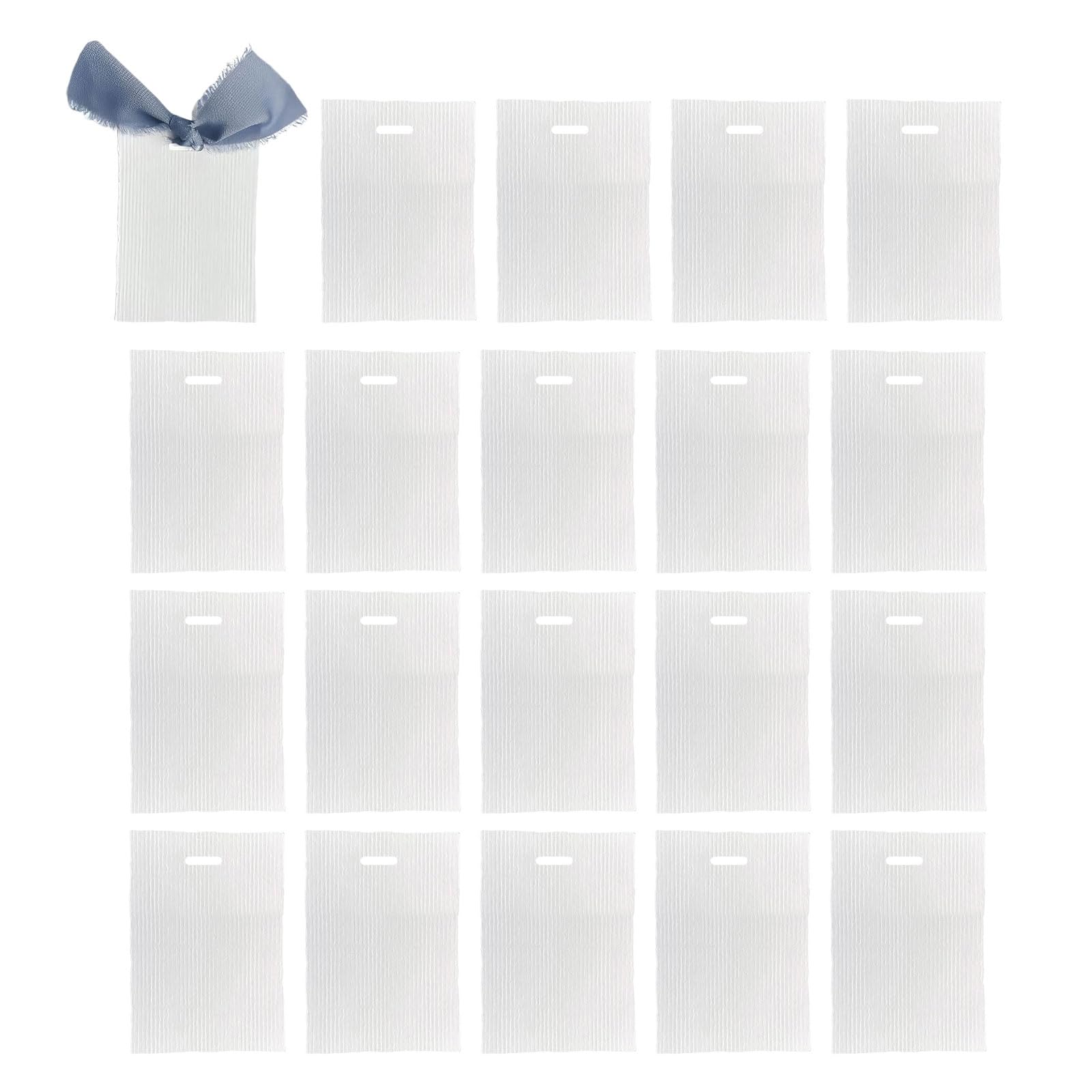 Xjdzineq 20pcs Elegant Blanks Cardstock Name Cards with Ribbons Perfect for Wedding Place Cards Wedding Invitation with Ribbon