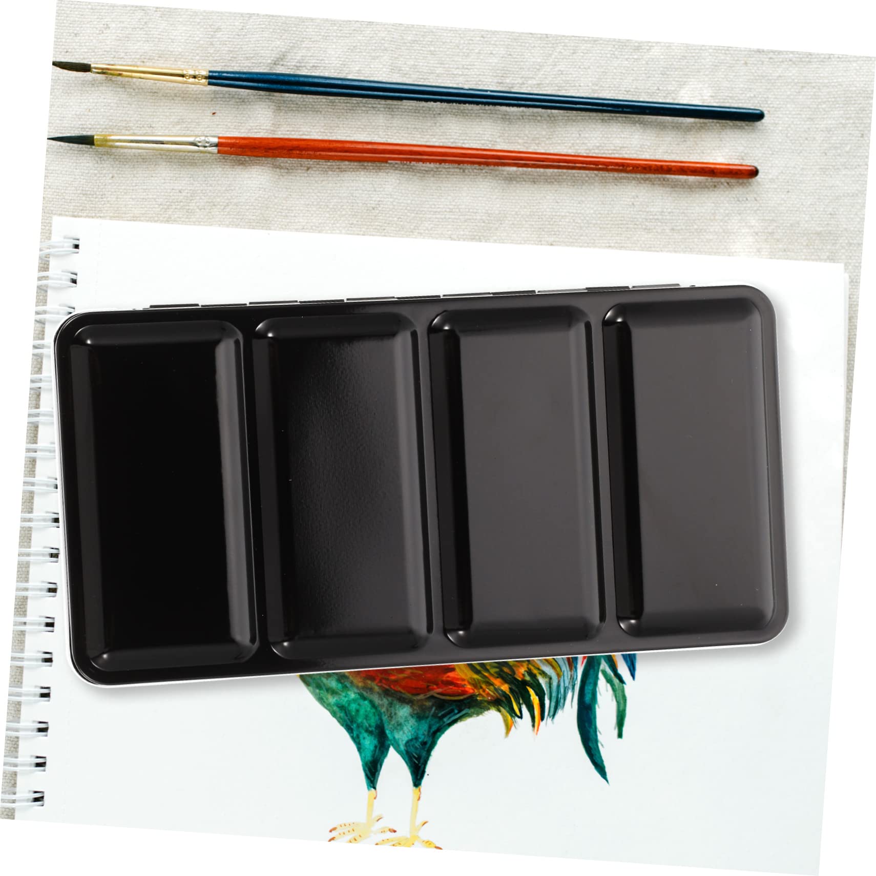 Caja Metálica Vacía para Acuarelas, Portátil y Reutilizable, Color Negro