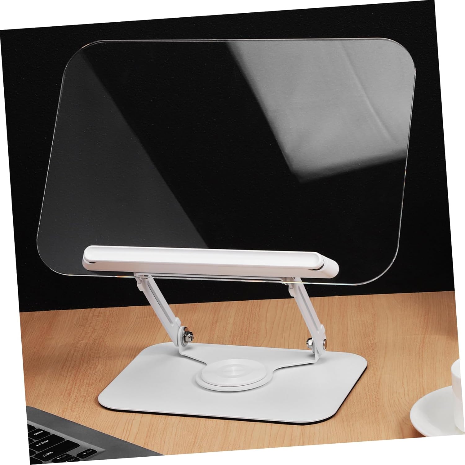 Adjustable Book Stand Holder for Hands Reading Rotating Desktop Stand with Page Clips for Cooking Music Scores Textbooks and Displaying Art