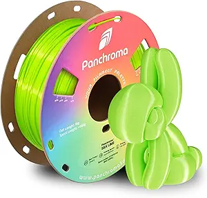 Polymaker Panchroma Silk PLA Filament 1.75mm 1kg, Shiny Lime, New and Improved Formula, Better Strength, Printing Speed and Clog-Free. Works in Most FDM and Multicolor 3D Printers.